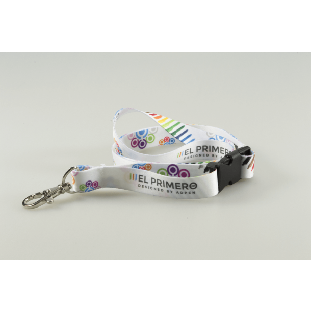 Smycz reklamowa dwustronna + przedłużka (4+4) 15 mm