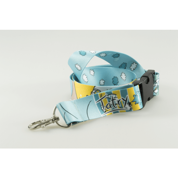 Smycz reklamowa dwustronna + przedłużka (4+4) 25 mm