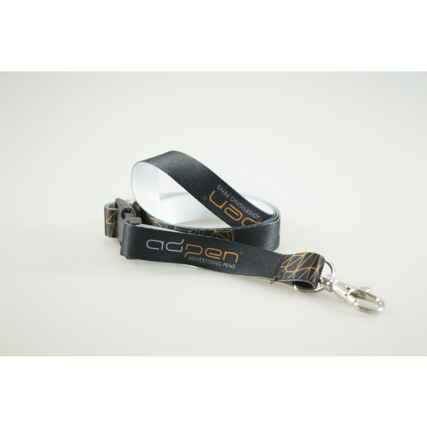 Smycz reklamowa jednostronna + przedłużka (4+0) 15 mm