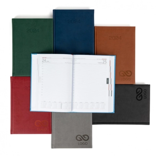 Kalendarz książkowy B5 - Rozkład Dzienny - Czerwony