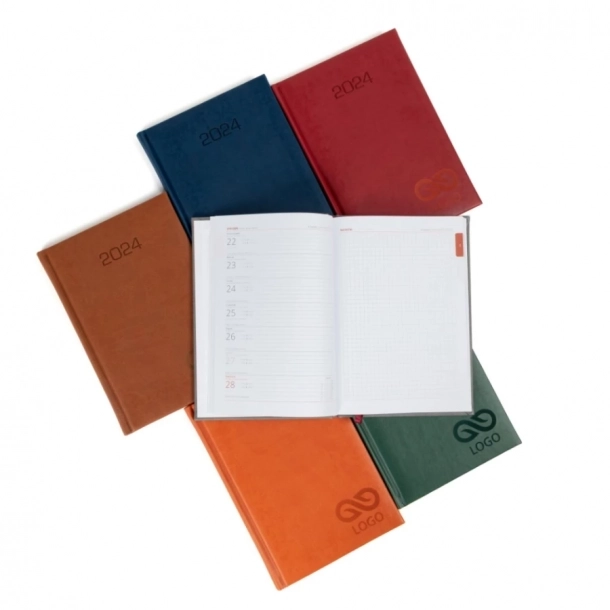 Kalendarz książkowy A5 - Rozkład Tygodniowy - Brązowy