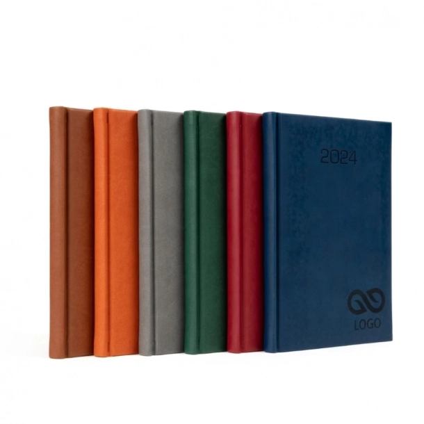 Kalendarz książkowy A5 - Rozkład Dzienny - Czerwony