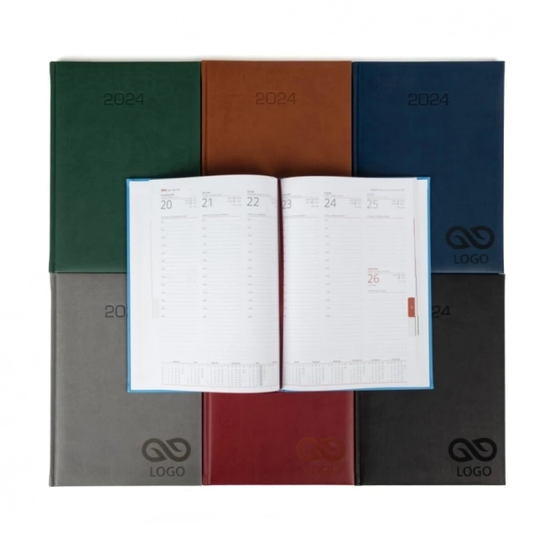 Kalendarz książkowy A4 - Rozkład Tygodniowy - Brązowy