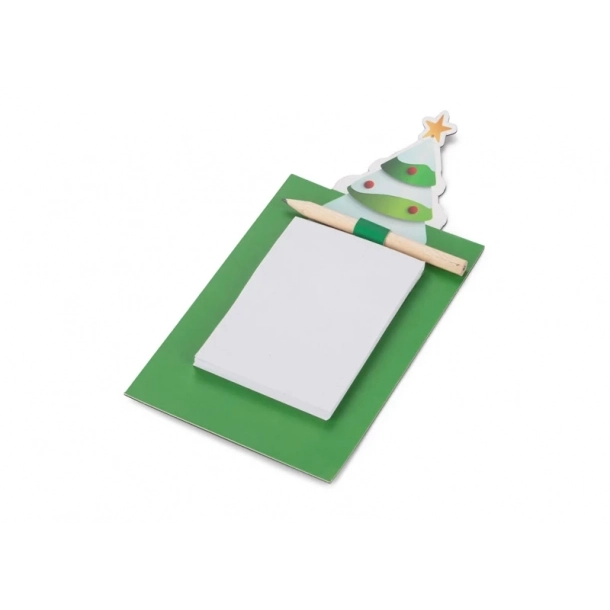 Notatnik z magnesem SNOWY - Zielony