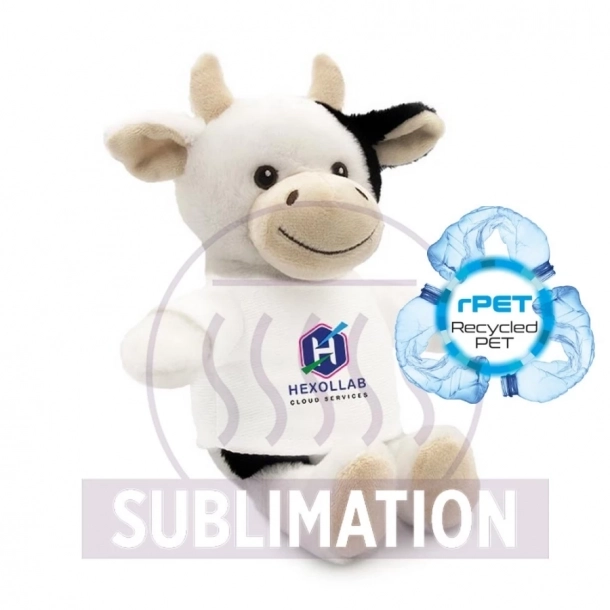 Pluszowa krówka RPET Mootsy - Biały - Biały / czarny