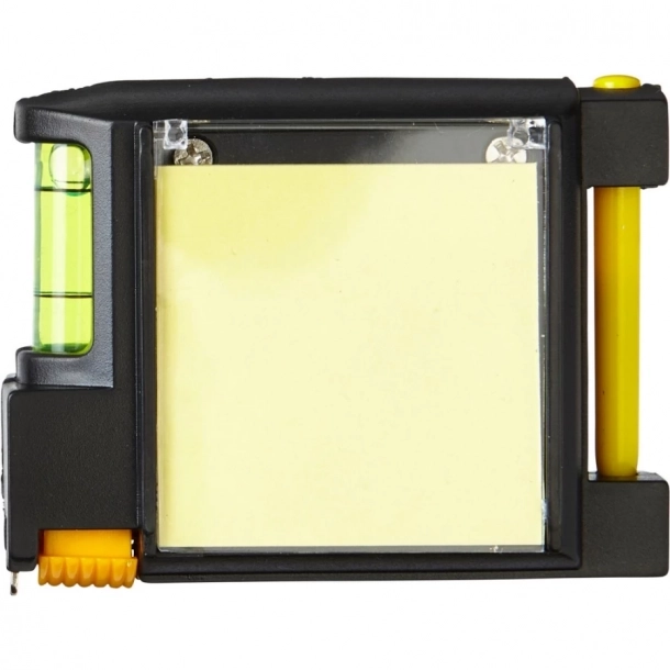 Miara 2m, poziomica, notatnik, długopis - Czarny