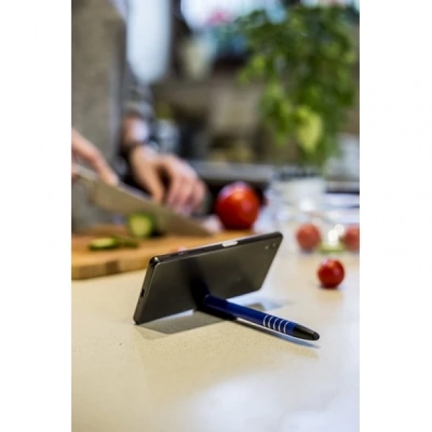 DŁUGOPIS ERRAN - TOUCH PEN, STOJAK NA TELEFON - Czarny