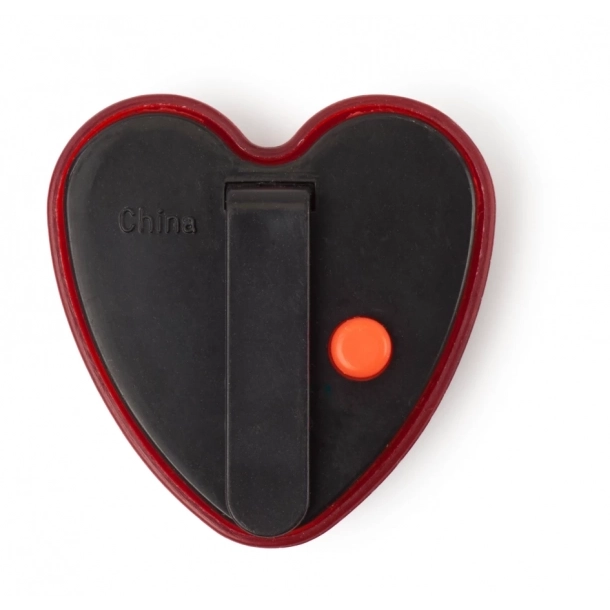 Klip 'serce' z migającym światełkiem - Czerwony