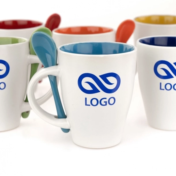 Kubek z łyżeczką - Spoon - Czerwony