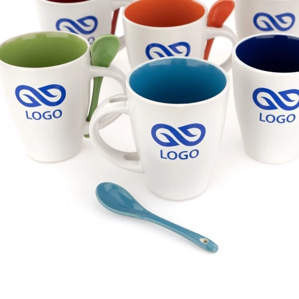 Kubek z łyżeczką - Spoon - Czerwony