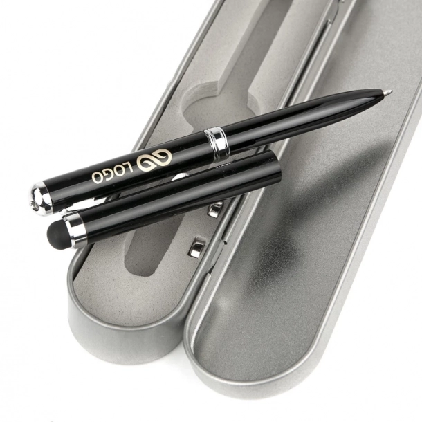 Długopis w etui Laser - Czarny