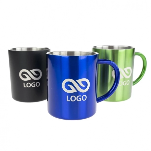 Kubek Stalowy Hugo - Czerwony