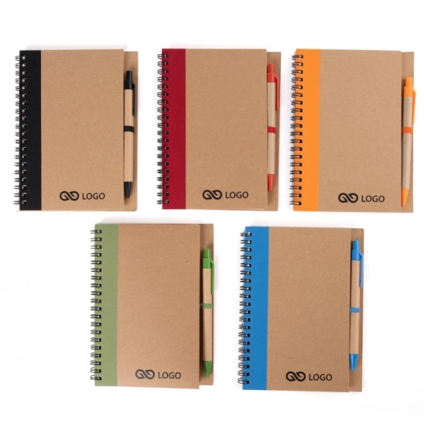 Notes Eco3 z długopisem - Czarny