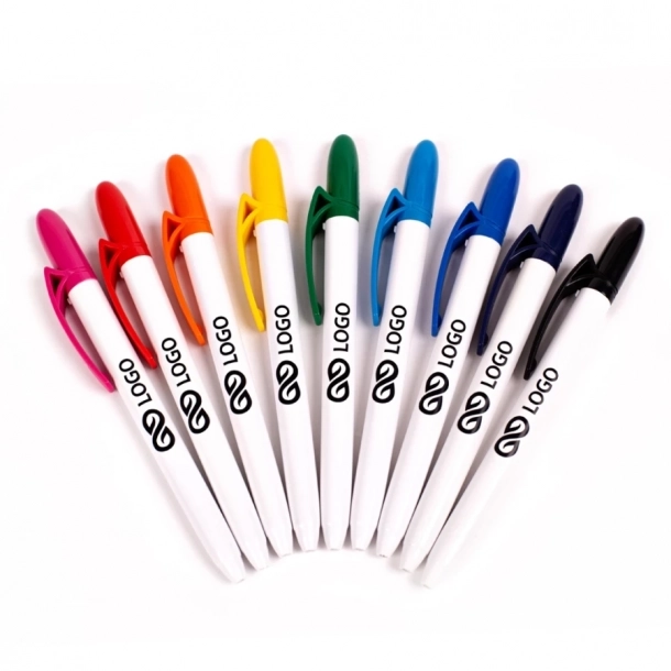 Długopis Fill White - Różowy