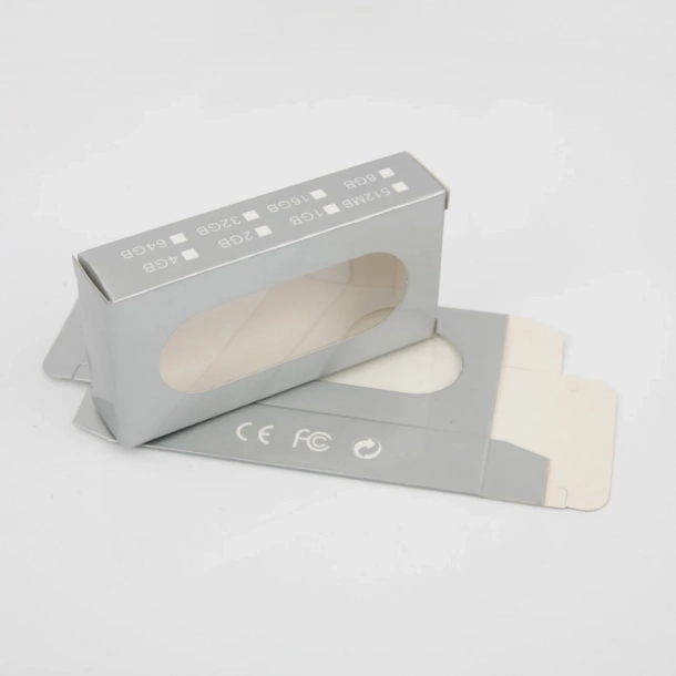 Pudełko na pendrive tekturowe - Srebrne