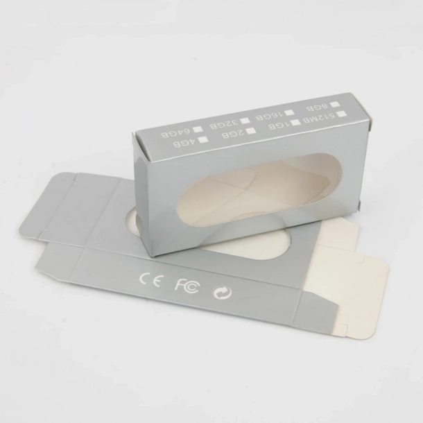 Pudełko na pendrive tekturowe - Srebrne