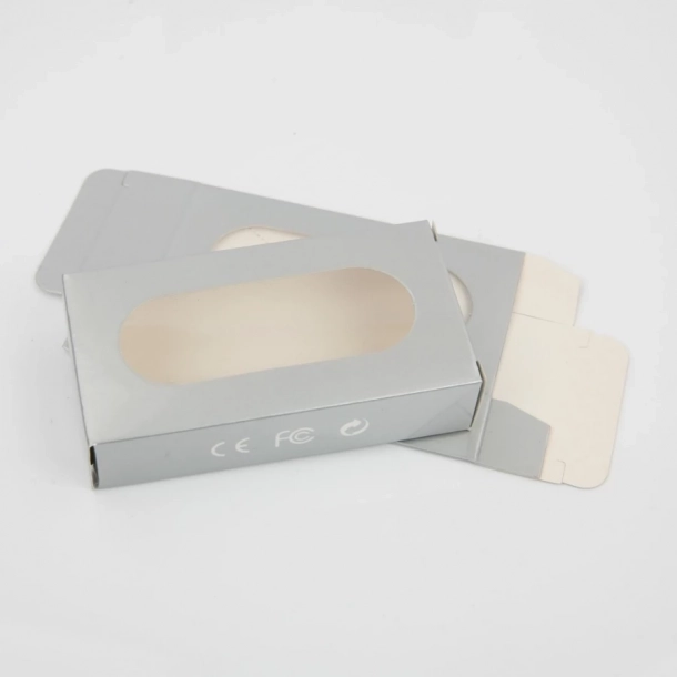Pudełko na pendrive tekturowe - Srebrne - Srebrny