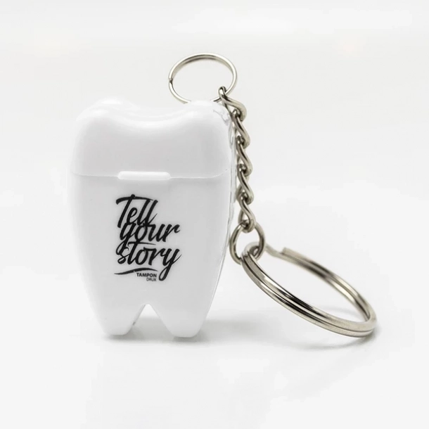 Brelok Toothy z nicią dentystyczną - Biały