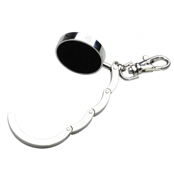 Wieszak na torebkę z karabińczykiem Shine - Srebrny