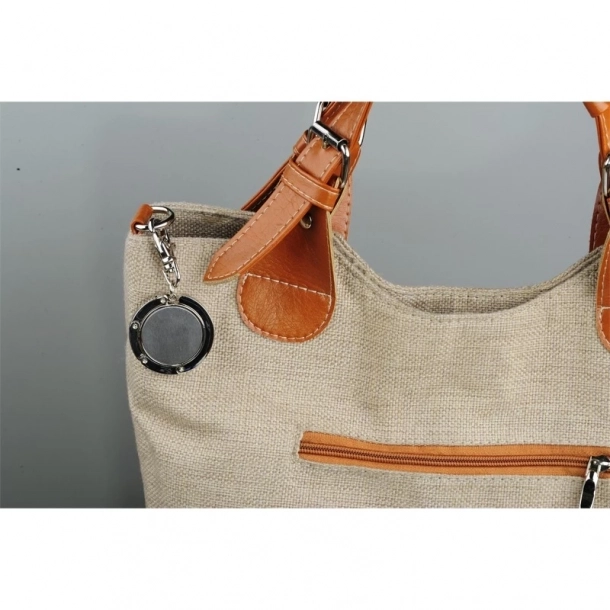 Wieszak na torebkę z karabińczykiem Shine - Srebrny