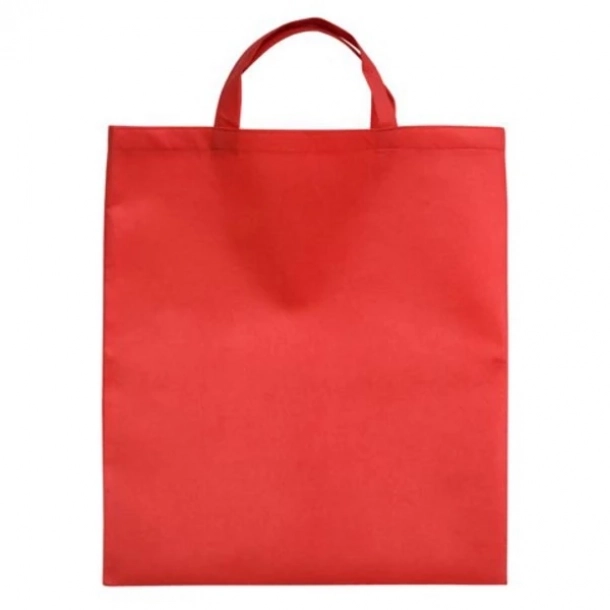 Torba na zakupy Non Woven krótkie uszy - Czerwony