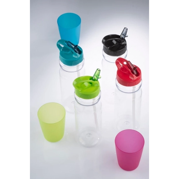 Bidon ze słomką TRANCE - Czarny