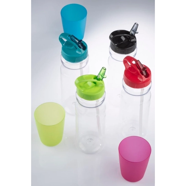 Bidon ze słomką TRANCE - Czerwony