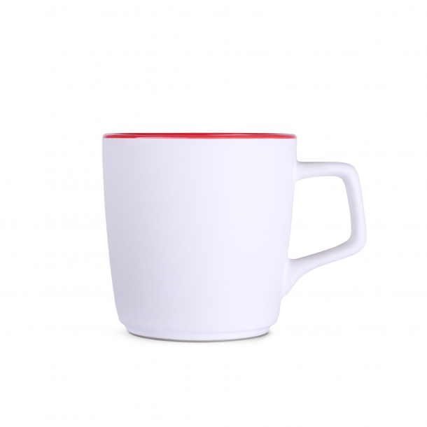 Kubek Barrel Pure biało/czerwony