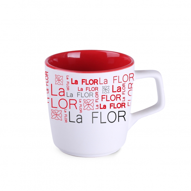 Kubek Barrel Pure biało/czerwony