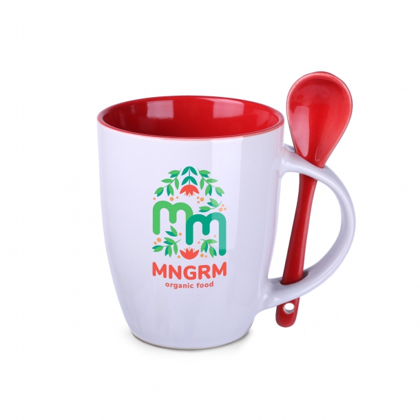 Kubek Easy II biało/czerwony