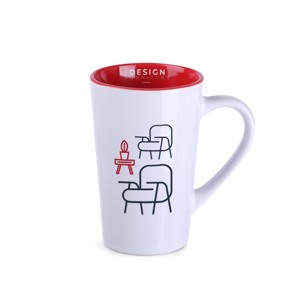 Kubek Fresh biało/czerwony