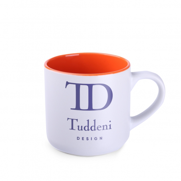 Kubek Diego Pure biało/pomarańczowy