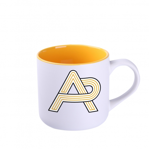 Kubek Diego Pure biało/żółty