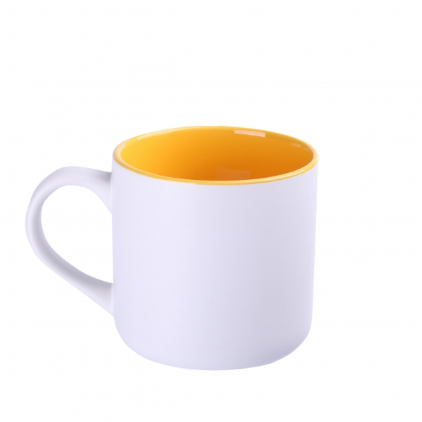 Kubek Diego Pure biało/żółty