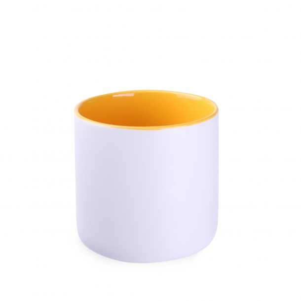 Kubek Diego Pure biało/żółty