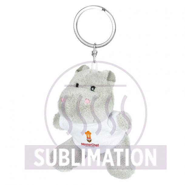 Pluszowy hipopotam, brelok | Patsy - Szary