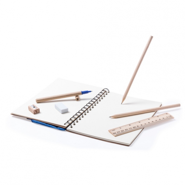 Zestaw szkolny, piórnik, 2 ołówki, długopis, notatnik, linijka, gumka i temperówka