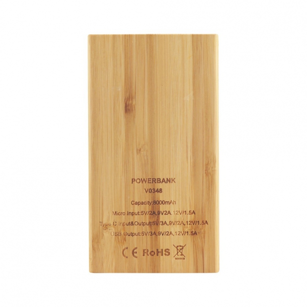 Bambusowy power bank 8000 mAh B'RIGHT | Caroline