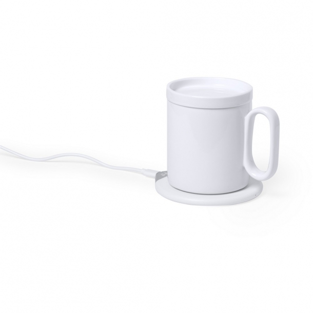 Kubek ceramiczny 350 ml, ładowarka bezprzewodowa 15W, podgrzewacz do kubka