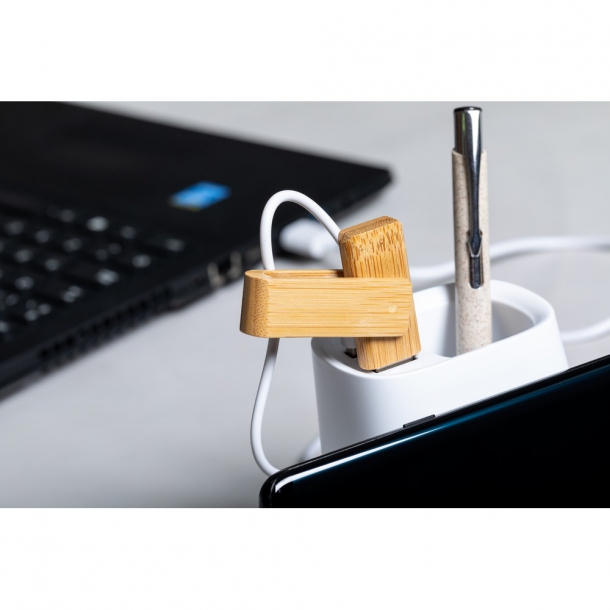 Ładowarka bezprzewodowa 5W, hub USB, pojemnik na przybory do pisania, stojak na telefon