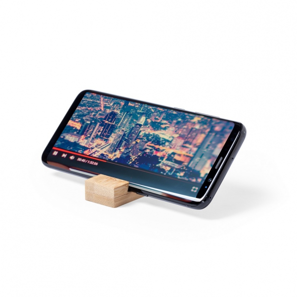 Bambusowy brelok do kluczy, stojak na telefon