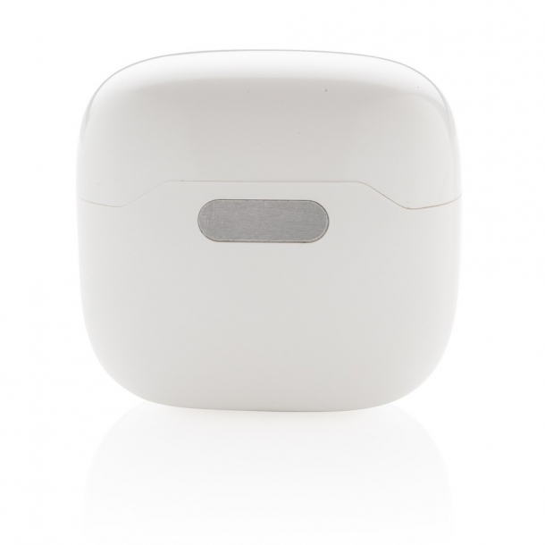 Bezprzewodowe słuchawki douszne w stacji ładującej ze sterylizacją UV-C