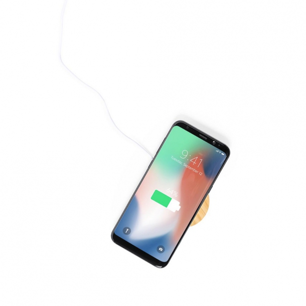 Magnetyczna bambusowa ładowarka bezprzewodowa 10W, stojak na telefon