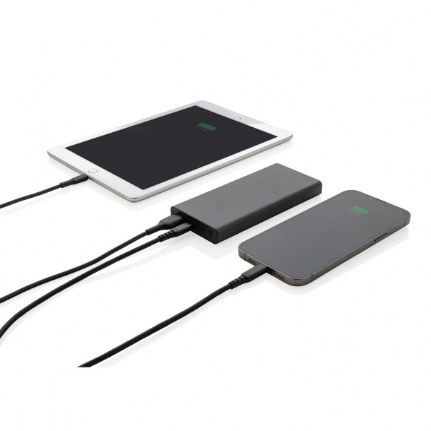 Szybki power bank 10000 mAh Terra, aluminium z recyklingu