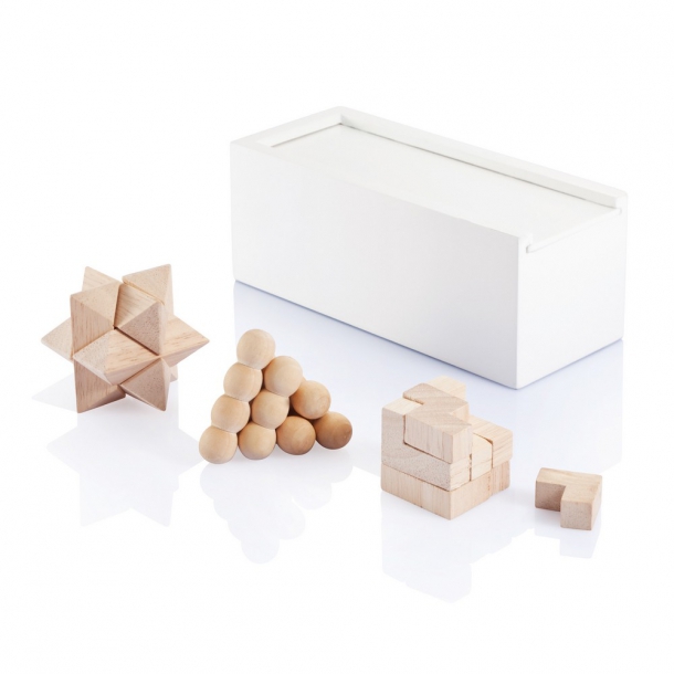 Zestaw 3 łamigłówek - Biały