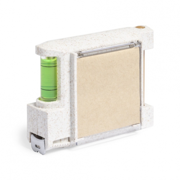 Miara 3m ze słomy pszenicznej, poziomica, notatnik, długopis