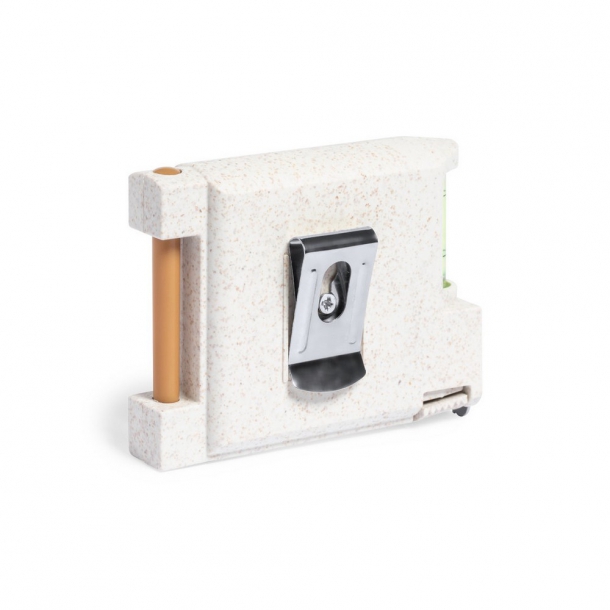 Miara 3m ze słomy pszenicznej, poziomica, notatnik, długopis