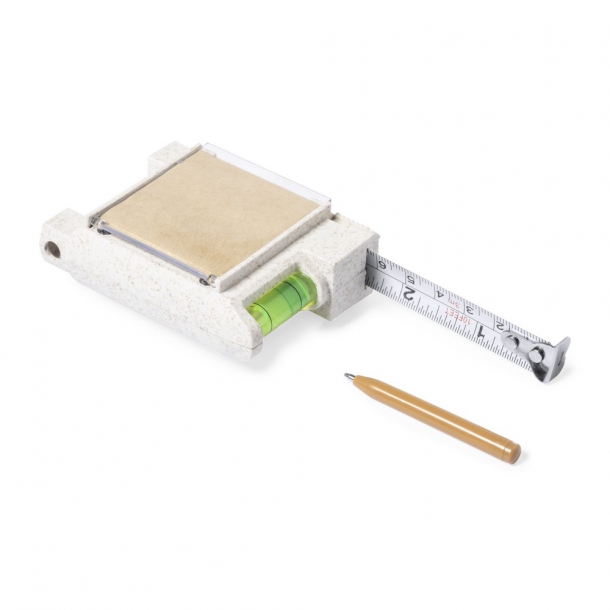 Miara 3m ze słomy pszenicznej, poziomica, notatnik, długopis - neutralny