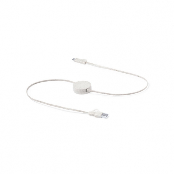 Zwijany kabel do ładowania i synchronizacji ze słomy pszenicznej