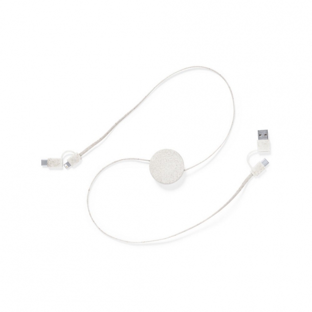 Zwijany kabel do ładowania i synchronizacji ze słomy pszenicznej